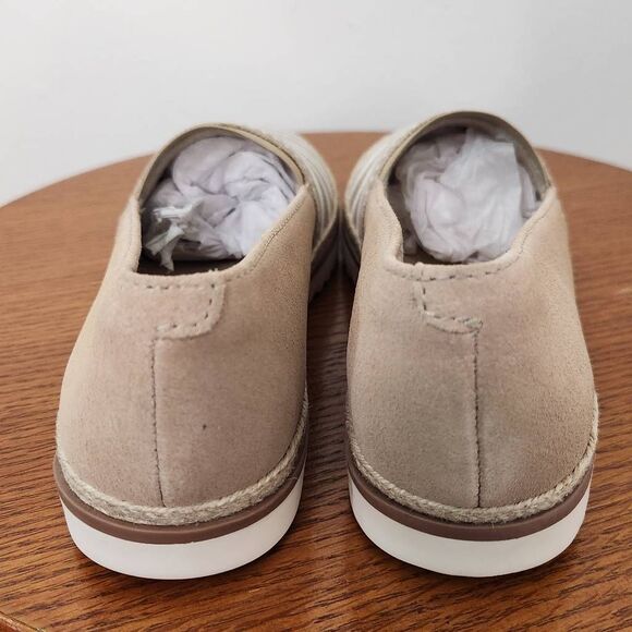 Clarks Serena Paige Suede Slip On Comfort Espadrilles in Tan and White Size 7 N - Picture 7 of 14